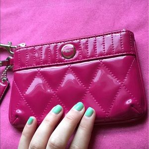 Coach Fuscia Wristlet